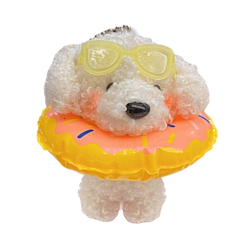 Small Dog Keychain Soft and Adorable Stuffed Animal for Bags and Keys Personalized Keyrings Decoration for Women's Bag