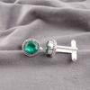 Chrome Diopside Gemstone 925 Sterling Silver Jewelry Handcrafted Cufflinks 0.51" CL-3-4