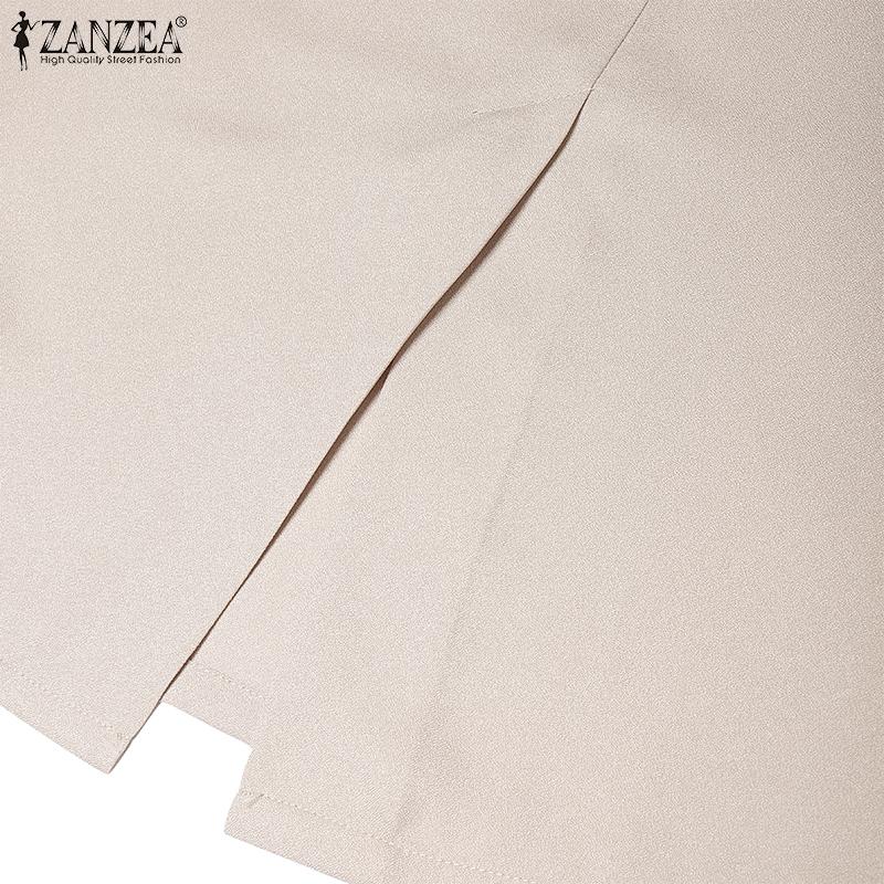 ZANZEA Women Casual Round Neck Summer Half Sleeve Sheath Dress