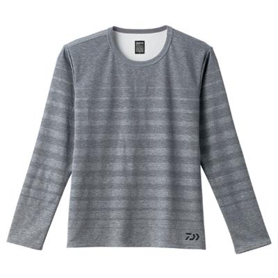 DAIWA Long Sleeve Striped Cool Shirt, Water-Repellent Shirt, Gray, XL, DE-87008