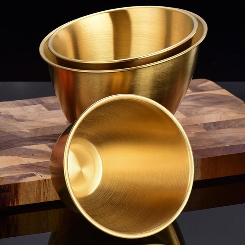 Slanted Salad Serving Bowl Korean Vegetable Holders for Restaurant Use Large Capacity Stainless Steel Tableware
