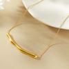 Stainless Steel Metal Irregular Wrinkled Pendant Necklace  for Women Fashion Gold Color Short Clavicle Chain Necklaces Jewelry