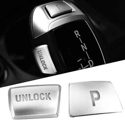Auto-Schaltknauf P/UNLOCK-Taste Abdeckung Zierrahmen Dekoration für BMW X6 E70 E71 X3 1 2 3 4 5 7 Aufkleberstreifen aus Aluminiumlegierung