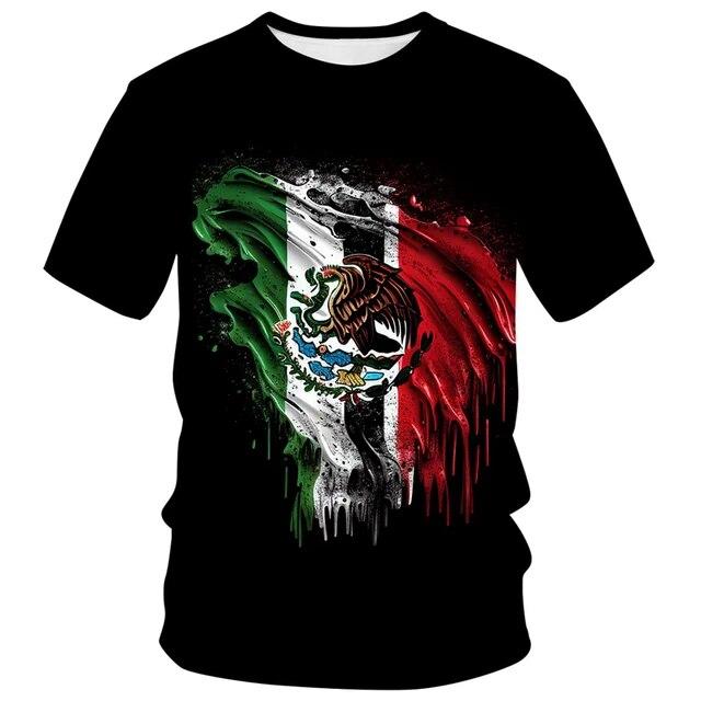 Mexicano Mexican 3D Printed T-Shirts Short-Sleeved Summer For Men Casual Fashion Male Streetwear Loose Breathable Top Tees Shirt