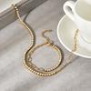 Best-selling Stainless Steel Cross Chain Spliced Zircon Chain Light Luxury Necklace High-end Titanium Steel Bracelet Jewelry