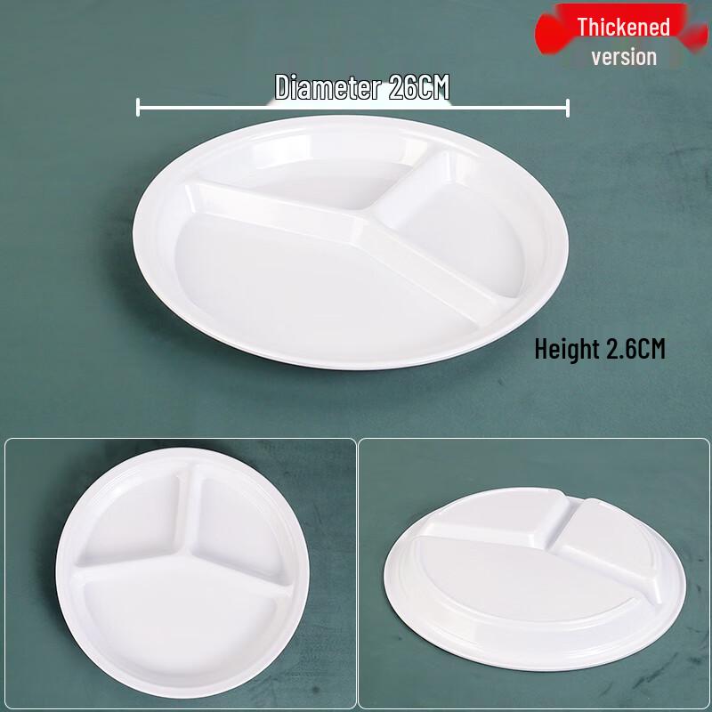 Melamine Rectangular Multi-Compartment Canteen Plate