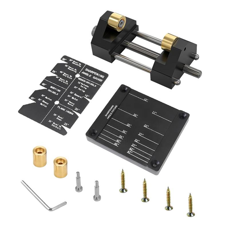 Professional Sharpening System Honing Guide with Angle Gauge, Universal Sharpening Holder for Woodworking Chisels & Plane Blades