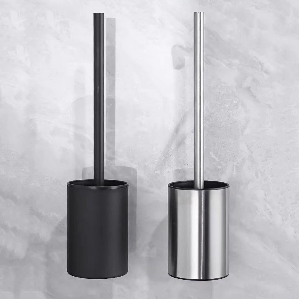 Non Perforated Toilet Brush Set Wall Mounted Bathroom Cleaning Brush  Home