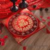 Red Chinese Style Festive Kneeling Cushion - Square Seat for Bay Window and Wedding Decor, with Free Shipping