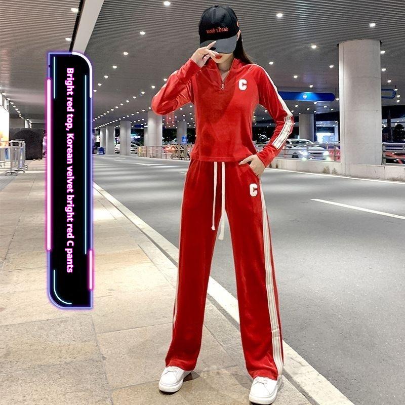 Square Dance Gold Velvet Suit Spring and Autumn New Team Gymnastics for Workout and Dance Clothes