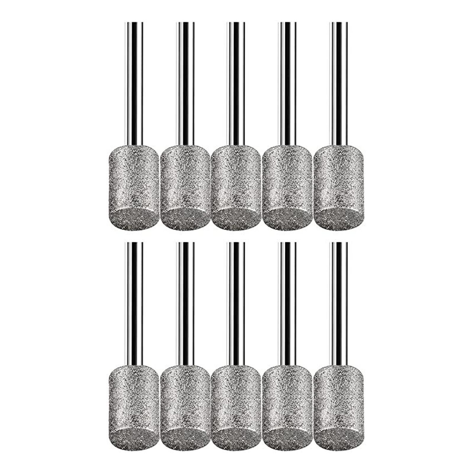

10Pieces Diamond Grinding Bit 8mm Head 3mm Shank For Rotary Tool Durable Abrasive Grinding On Glass Ceramic Alloy
