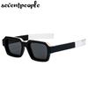 Vintage Rectangle Sunglasses Men  Luxury Brand Designer Retro Rectangular Sun Glasses For Female Thick Frame Square Shades