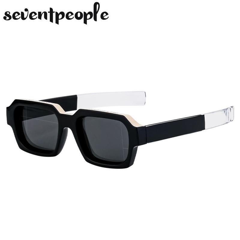 Vintage Rectangle Sunglasses Men  Luxury Brand Designer Retro Rectangular Sun Glasses For Female Thick Frame Square Shades