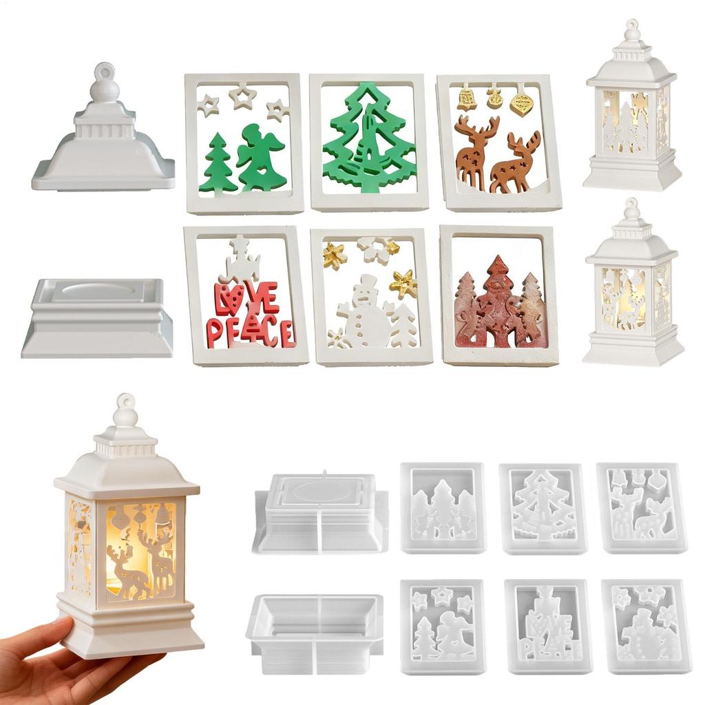Christmas Molds Non-Stick Reusable Set Christmas Candle Molds Holiday Decor for Wax Plaster Party Lantern Home Decor Arts &