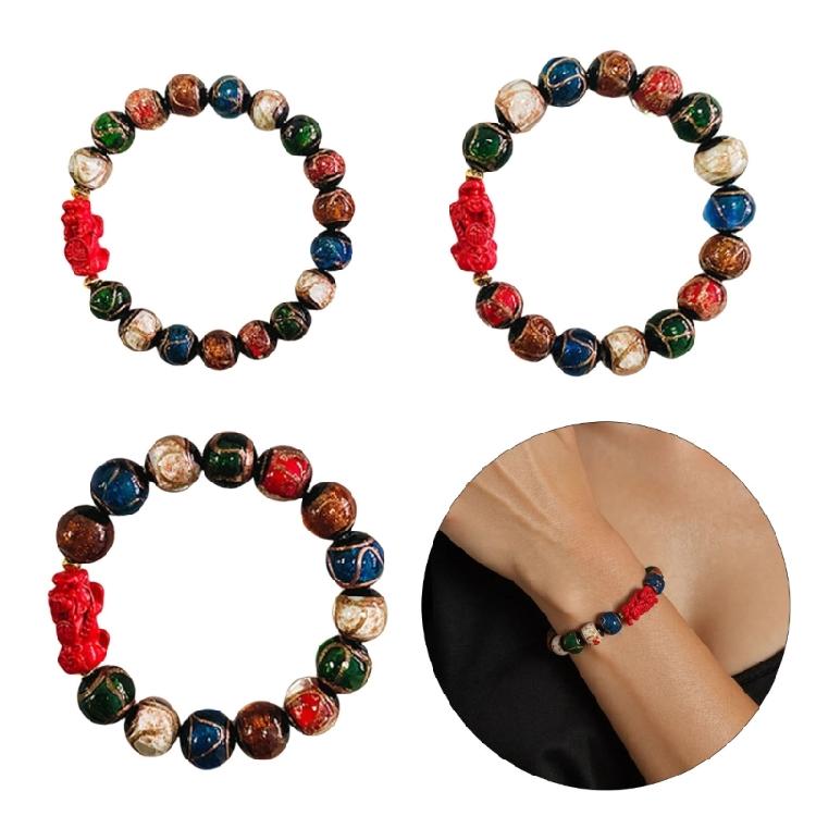 Fashionable Glass Beaded Bracelet Wealth Attracting Hand String Handmade Wrist Jewelry Gift for Friend and Family