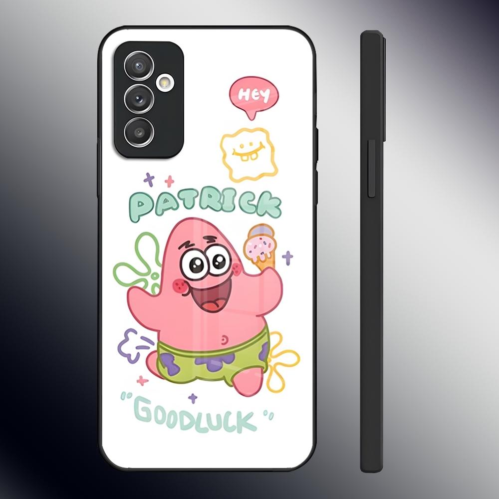 Spongebob Patrick Star Glass Phone Case For Samsung S24 Ultra S23 S22 S21 Plus S20 Fe A54 A34 A53 A16