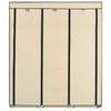 Armoire avec compartiments et barres Crème 150x45x175 cm Tissu