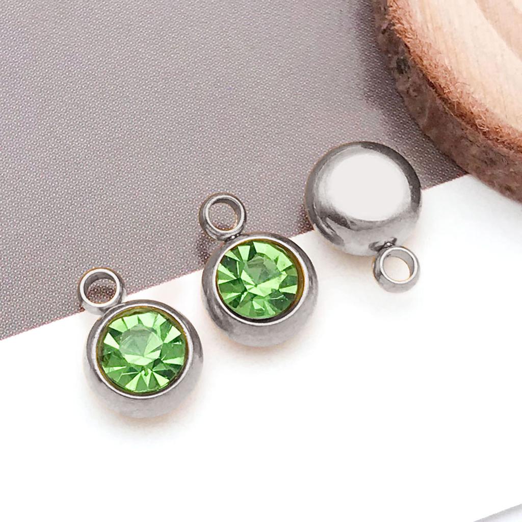 DIY alloy jewelry accessories inlaid with colored diamonds, twelve-star birthstone, birthstone, zodiac stone necklace, bracelet, small pendant.