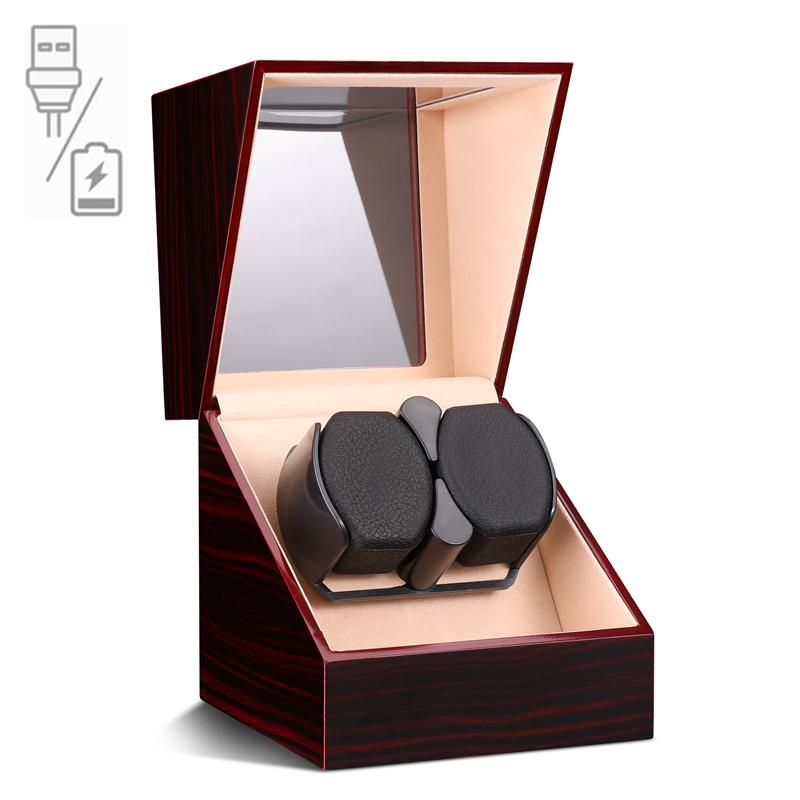 Embers Luxry Single Watch Winder Battery Wooden Shaker Watch Box Automatic Winder Glass Storage Case Mabuchi Motro