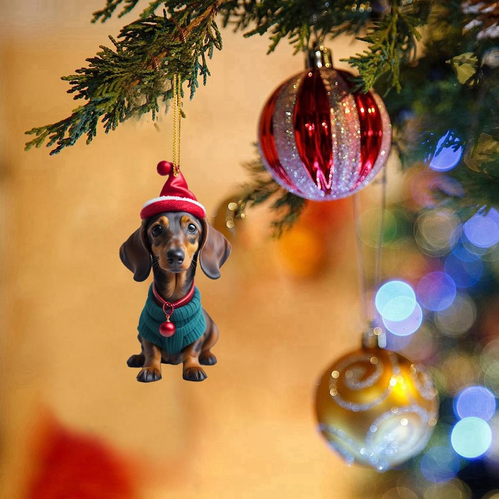 Hanging Pendant Car Xmas Tree Ornament Dog Ornaments Hanging Dog Hanging Pendant For Pet Lovers Christmas Seasonal Display