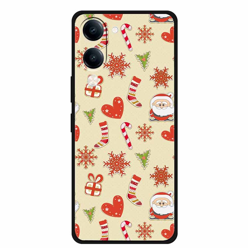 Christmas Case For Vivo Y04 Y04S Y37C Soft Silicone Phone Cover Funda For Vivo Y 04 04S 37C Black TPU Protective Bumper Casing