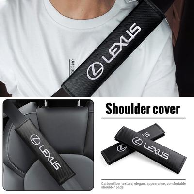 1/2Pcs Car Seat Belt Shoulder Carbon Fiber Protector Pads For NX IS 250 RX GS UX RX300 RX350 CT200H GX460 ES LX Fsport GX