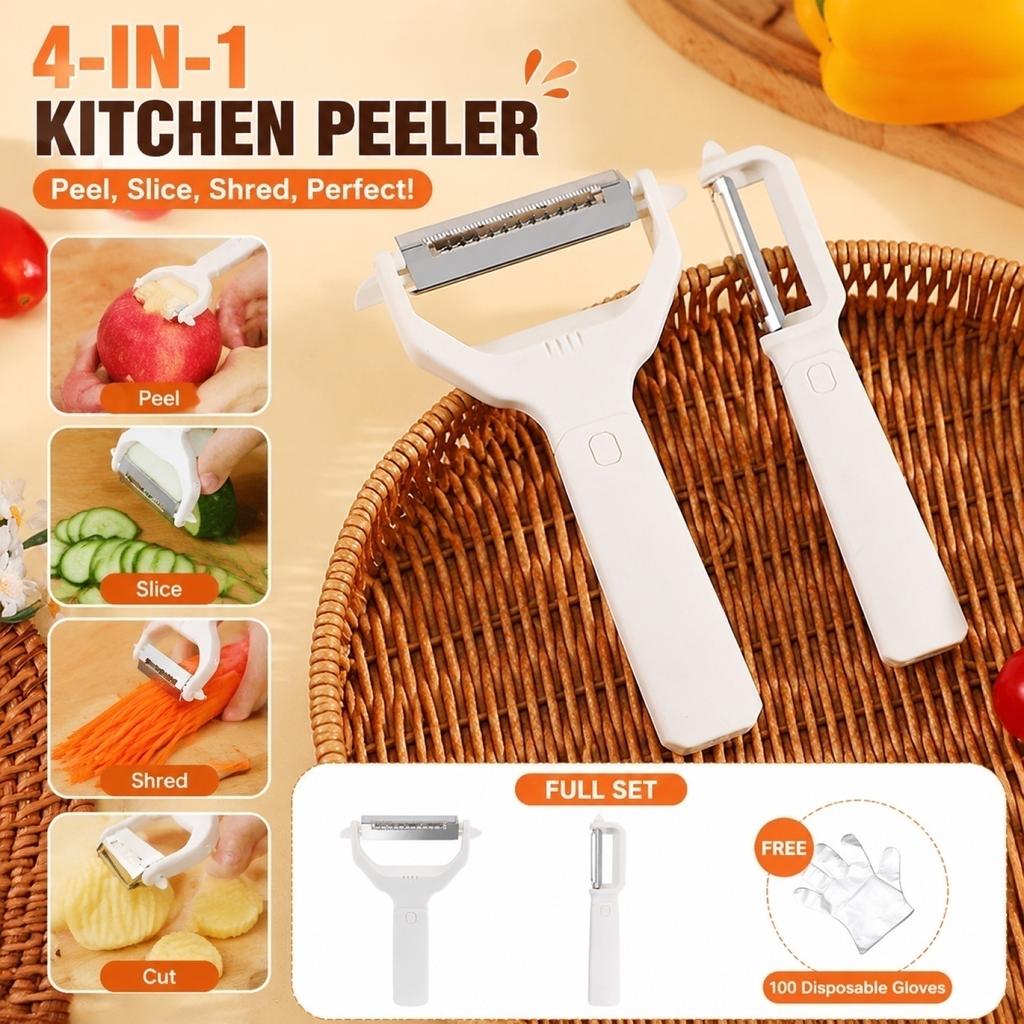 Stainless 4-in-1 Grater Peeler - Multifunctional , Cutter, Shredder for Kitchen