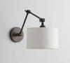 Silver Fabric Folding Wall  Adjustable Long Arm Lamp Reading Wall Lamp Reading Bedside Lamp Nordic Modern