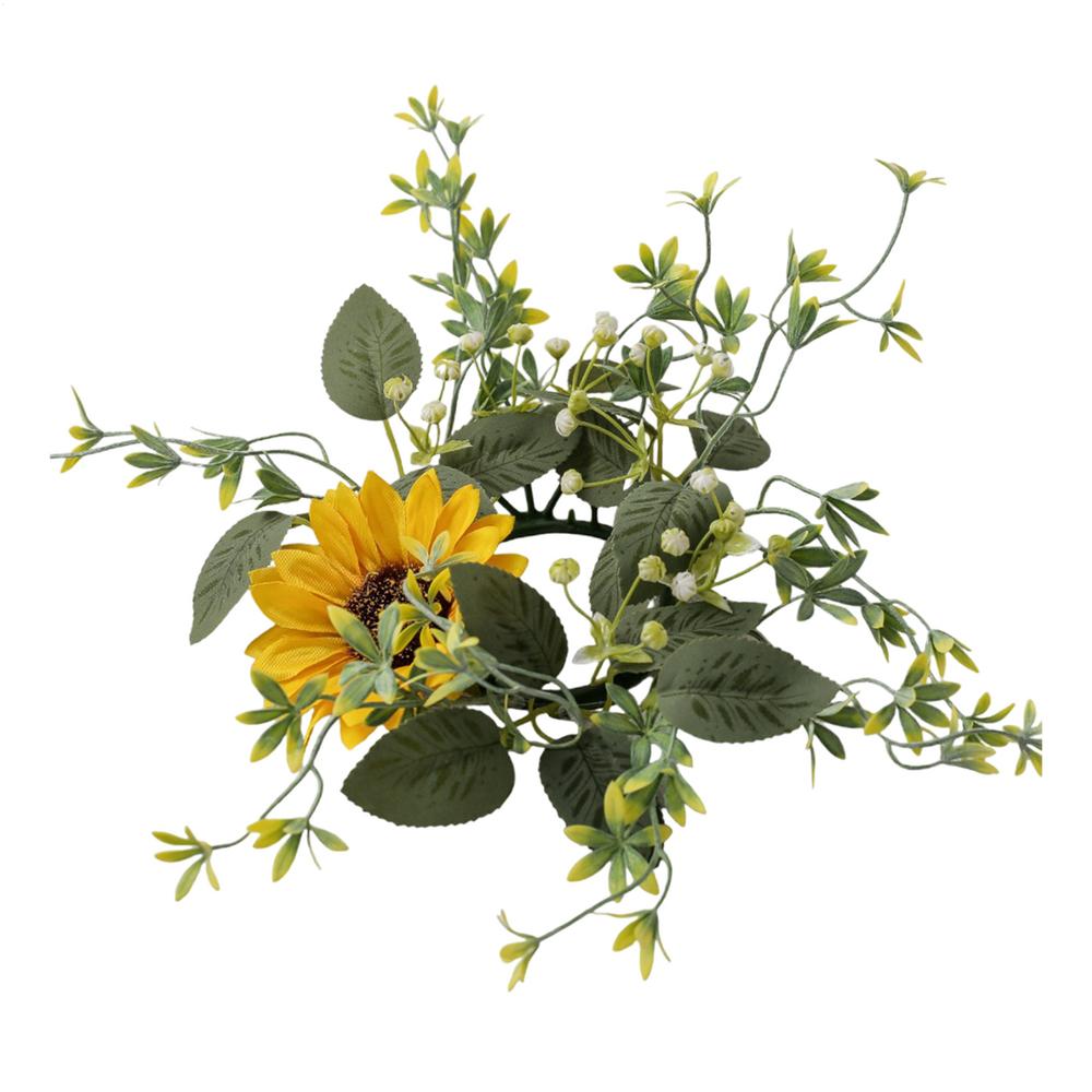 

Wreath Candle Ring Candlestick Wreath Faux Kitchen Cabinet Sunflower Wreaths Candle Rings Candlestick Wreath For Home Party