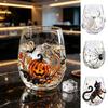 Creative Beverage Cup Halloween Ghost Whiskey Glass, Black Cat Spider Net Skull Tumbler for Artistic Carving Cocktail, 350ml Spooky Drinkware
