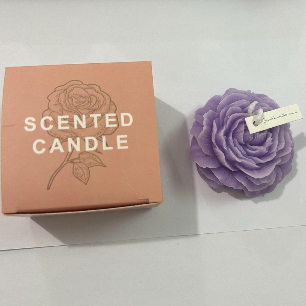 Peony Scented Candle – Handmade Valentine's Day Creative Ornament with Simulated Flower Bouquet