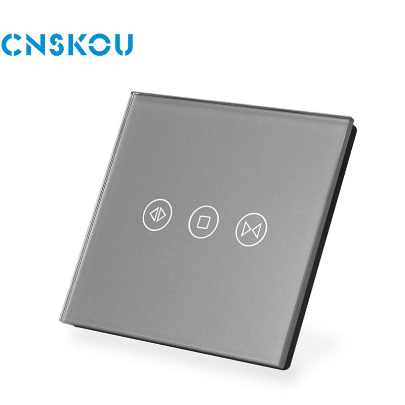 EU Standard WiFi Smart Touch Switch for Curtain Roller, Compatible with Google, Alexa, Xiao Ai.