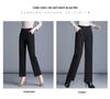 Women's Wide-Leg High-Waist Elastic Pants - Korean Style, Slimming, Loose Fit, Nine-Point, Ideal for Spring/Autumn