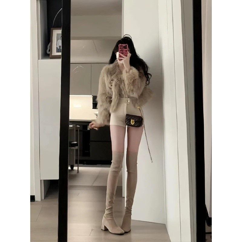 Over Knee Boots Women's Head Thick High Heel Shoes Small Skinny Boots Tall Stretch Boots