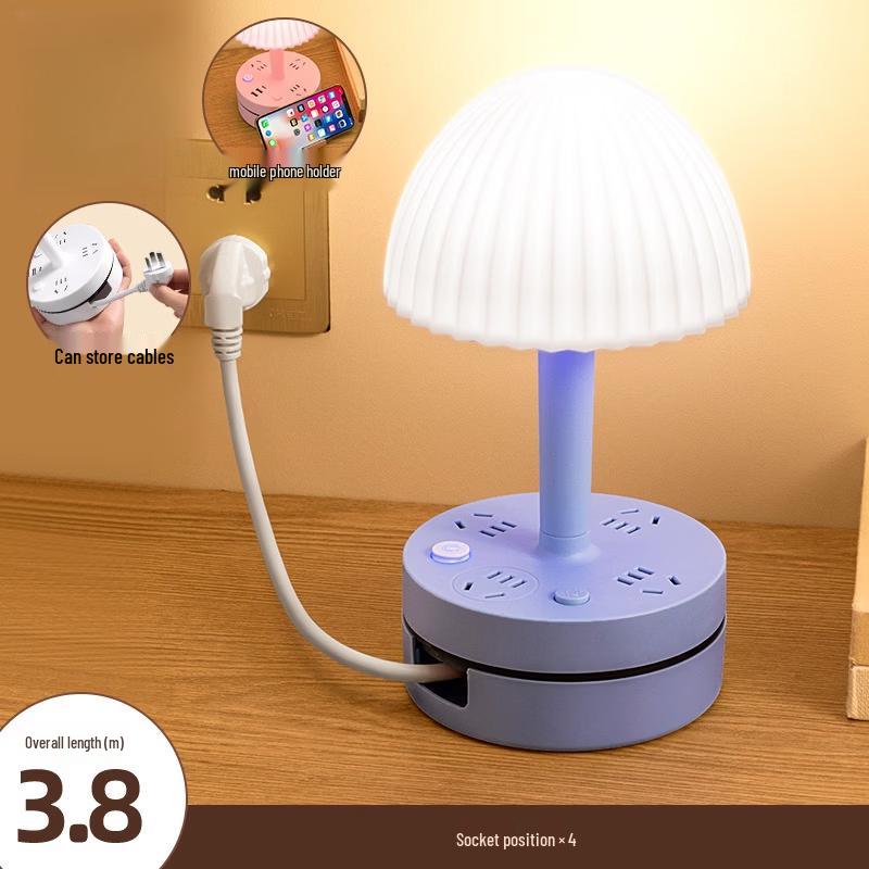 

oeny E1 Multifunctional LED Bedside Lamp with Storage and 4 Power Outlets