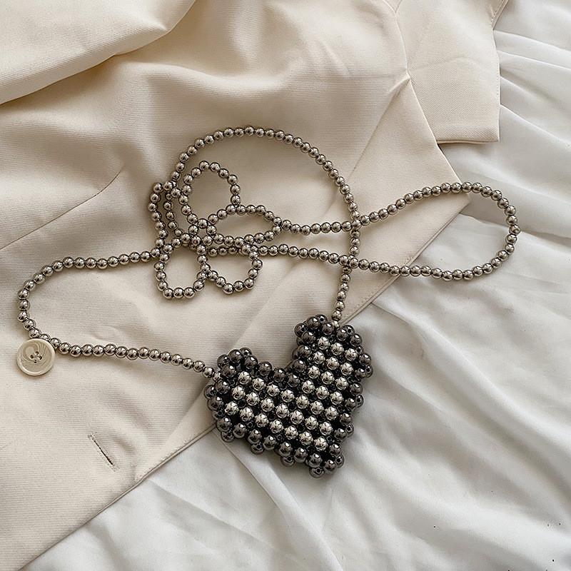 

Trendy Mini Children s Crossbody Bag With Adorable Pearl Heart Design For Girls Double Heart