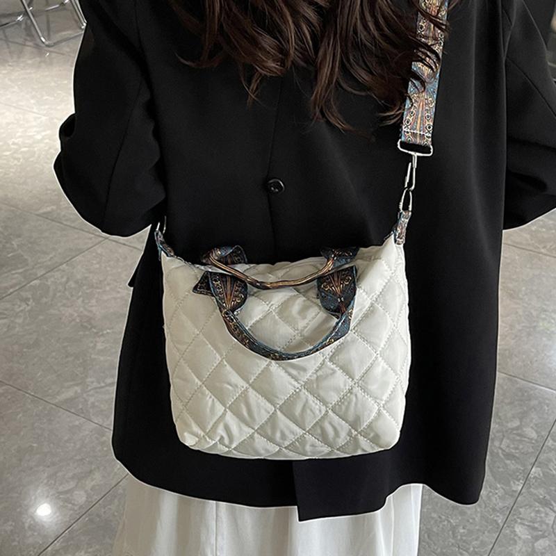 Prošívaná kabelka s horním uchem, kabelka přes rameno, velkokapacitní, kosočtvercový vzor, jednobarevná, vintage crossbody kabelka pro ženy do práce