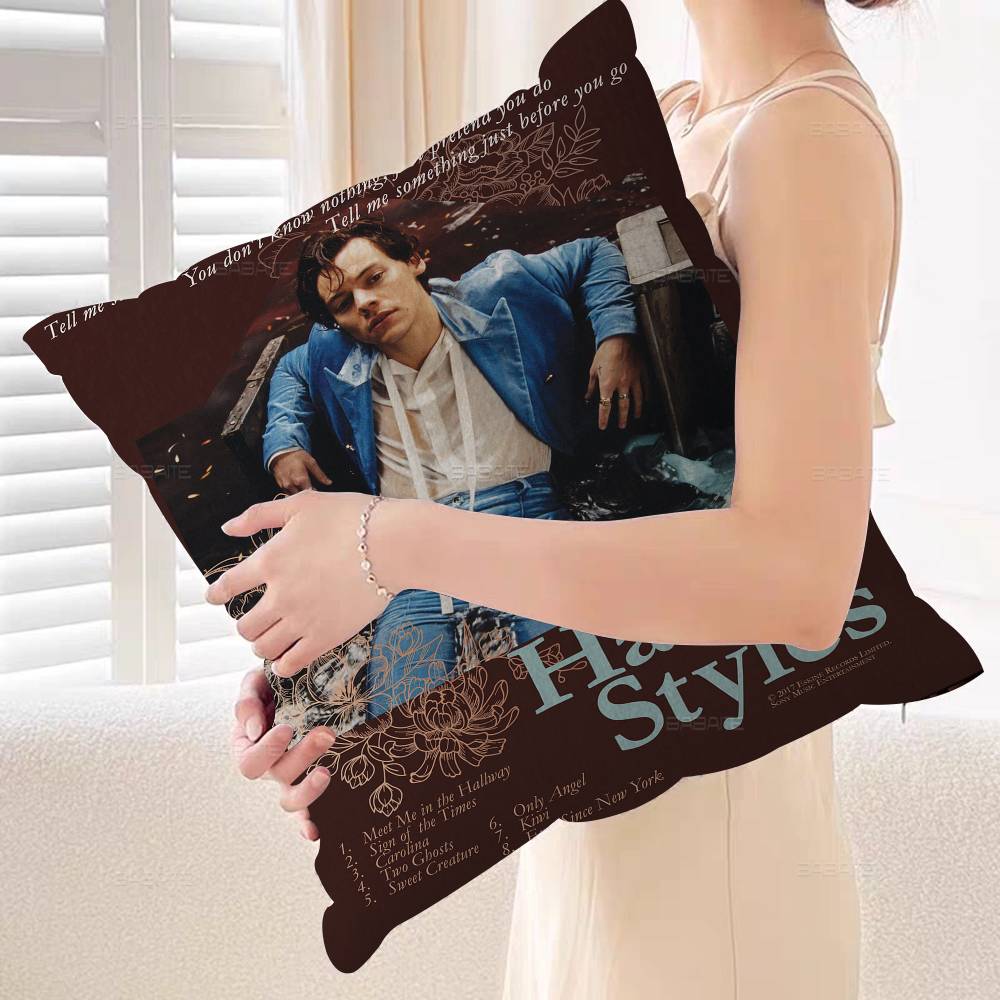 Singer H-Harry Styles Cushion Cover Car Throw Pillow Case For Sofa Car Christmas Gift 40x40cm 45x45cm