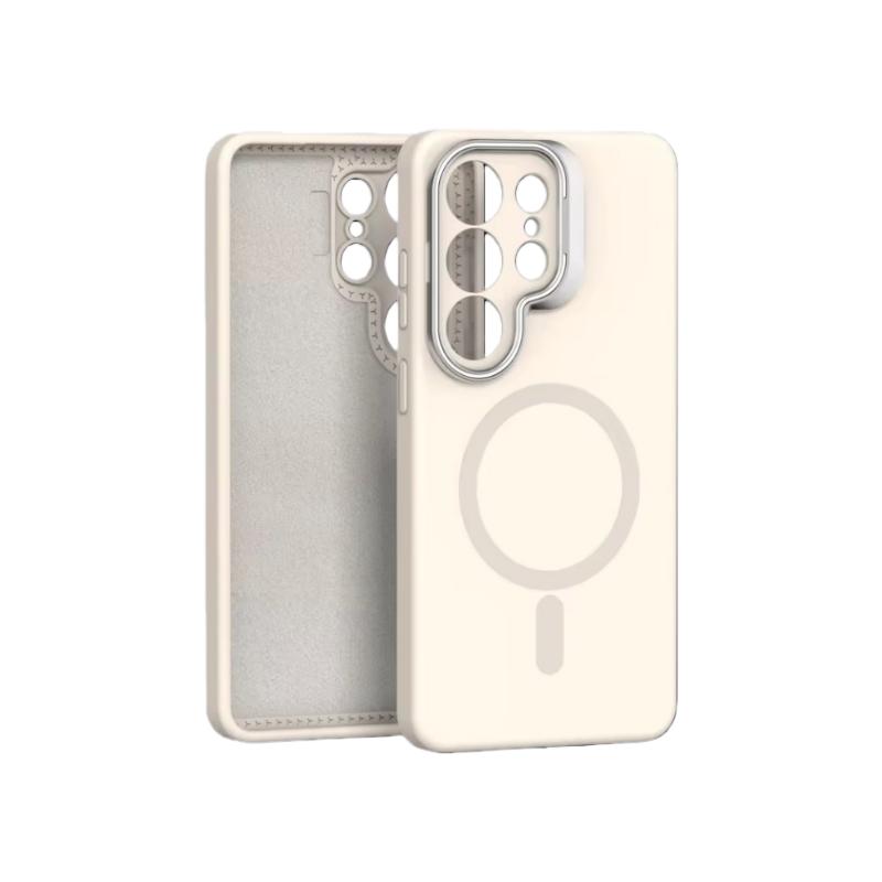 For Magsafe Liquid Silicone Case For Samsung Galaxy S26 S25 S24 S23 Ultra Edge Funda S25 Ultra Metal Lens Protect Magnetic Cover