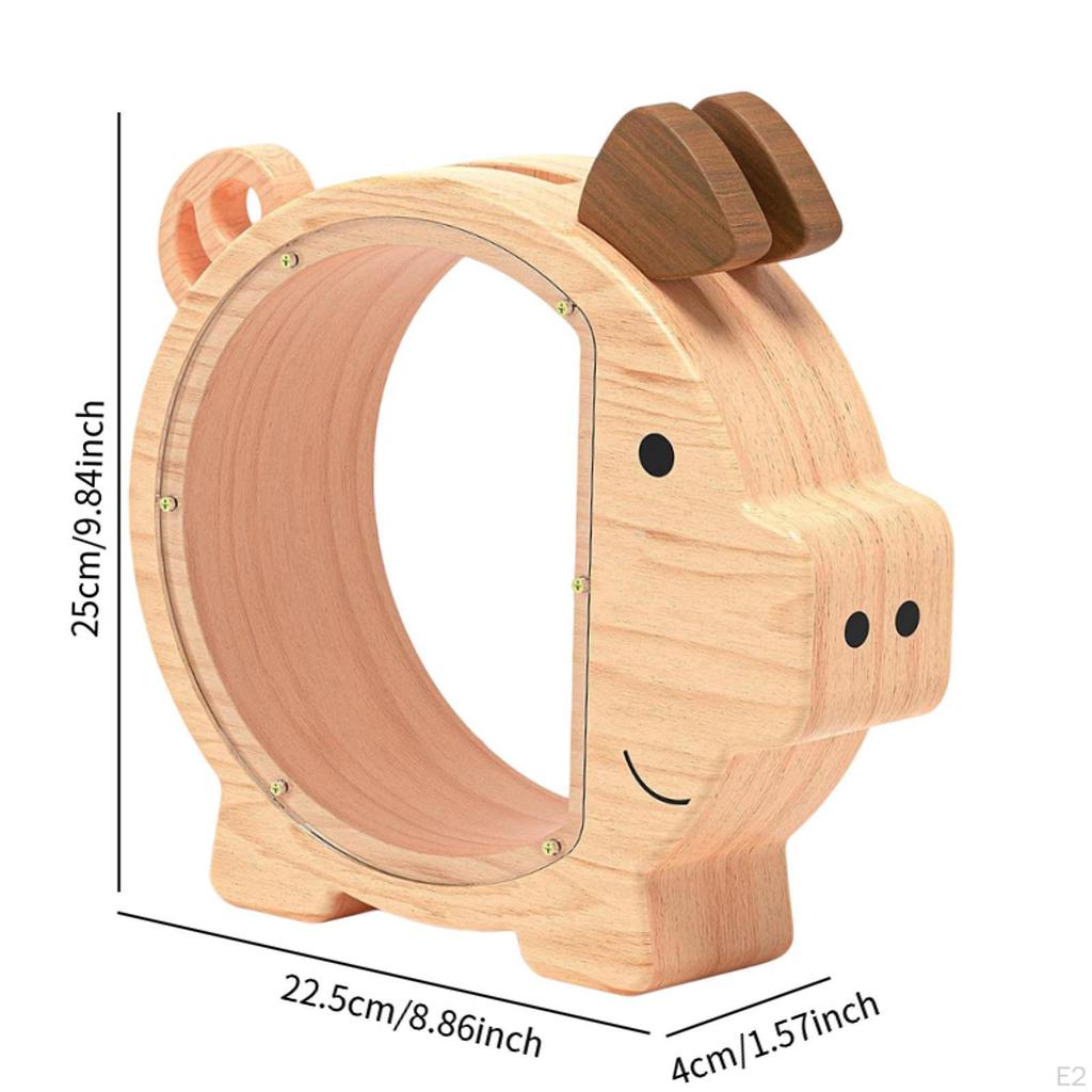 Sparschwein aus Holz, Ornament, Neuheit, Heimdeko, Spardose für Kinder Erwachsene