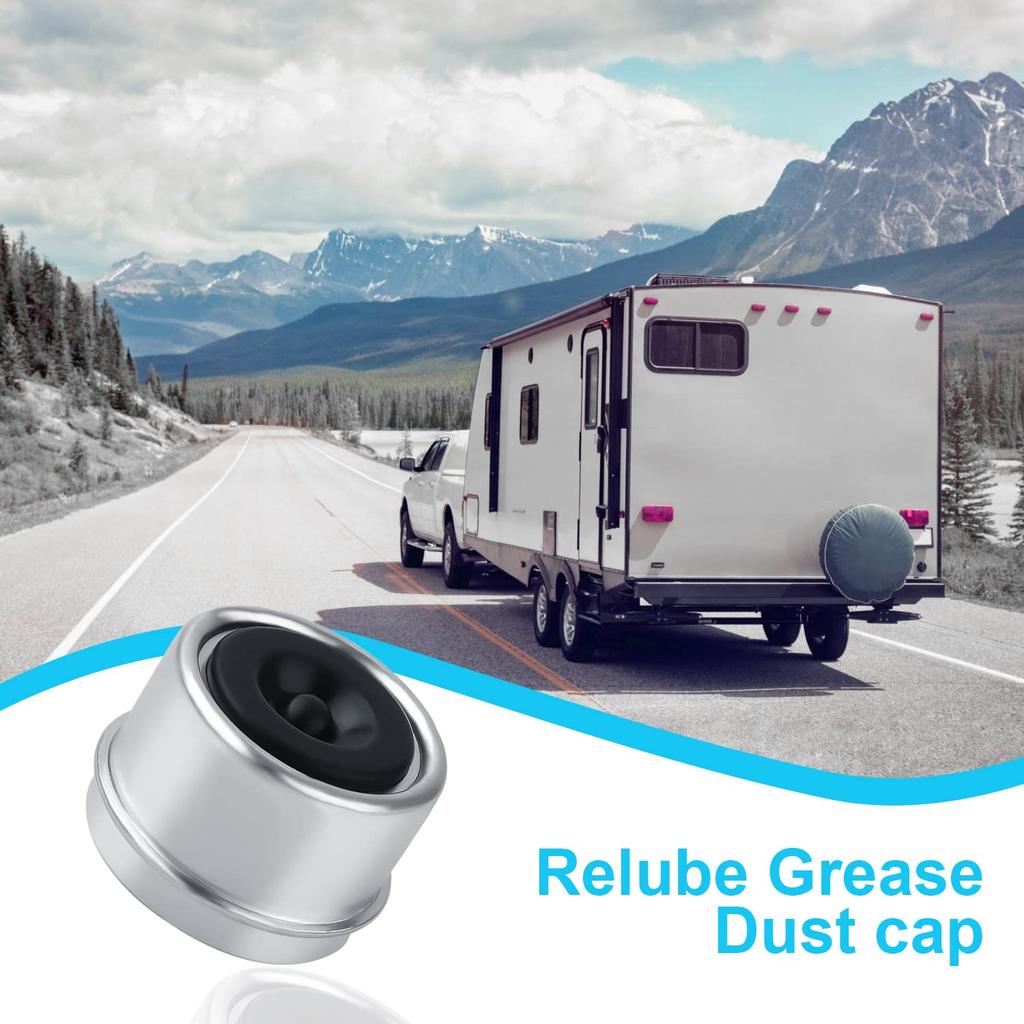 TOYMIS Set of 4 Trailer Hub Caps and Bearing Grease