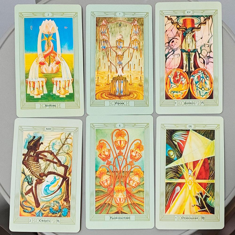 Aleister Crowley Thoth Tarot Deck 78 Tarot Cards 10.3*6cm in Russian Language Divination Oracle Card Set