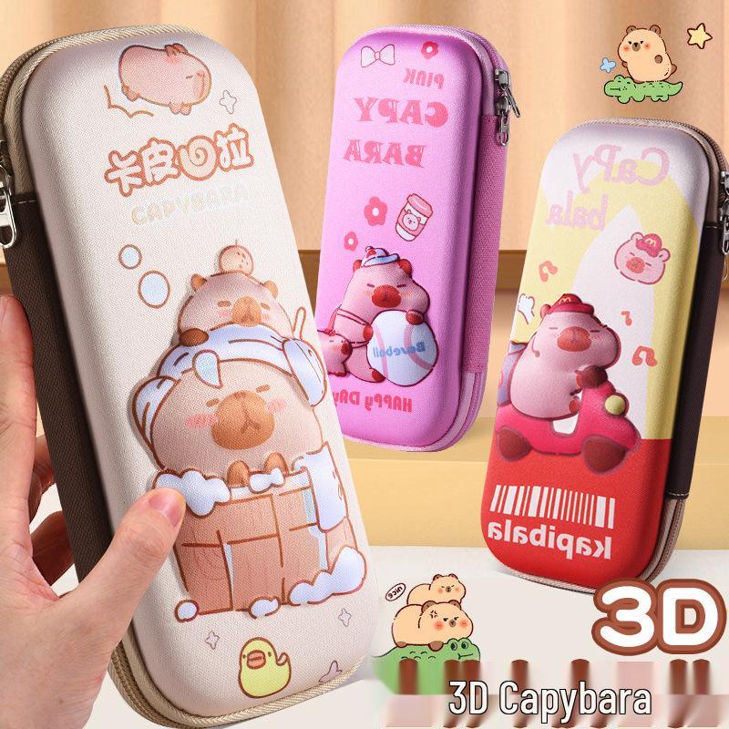 Capybara Pencil Case for Kids, Large Capacity, Cute and Popular Design