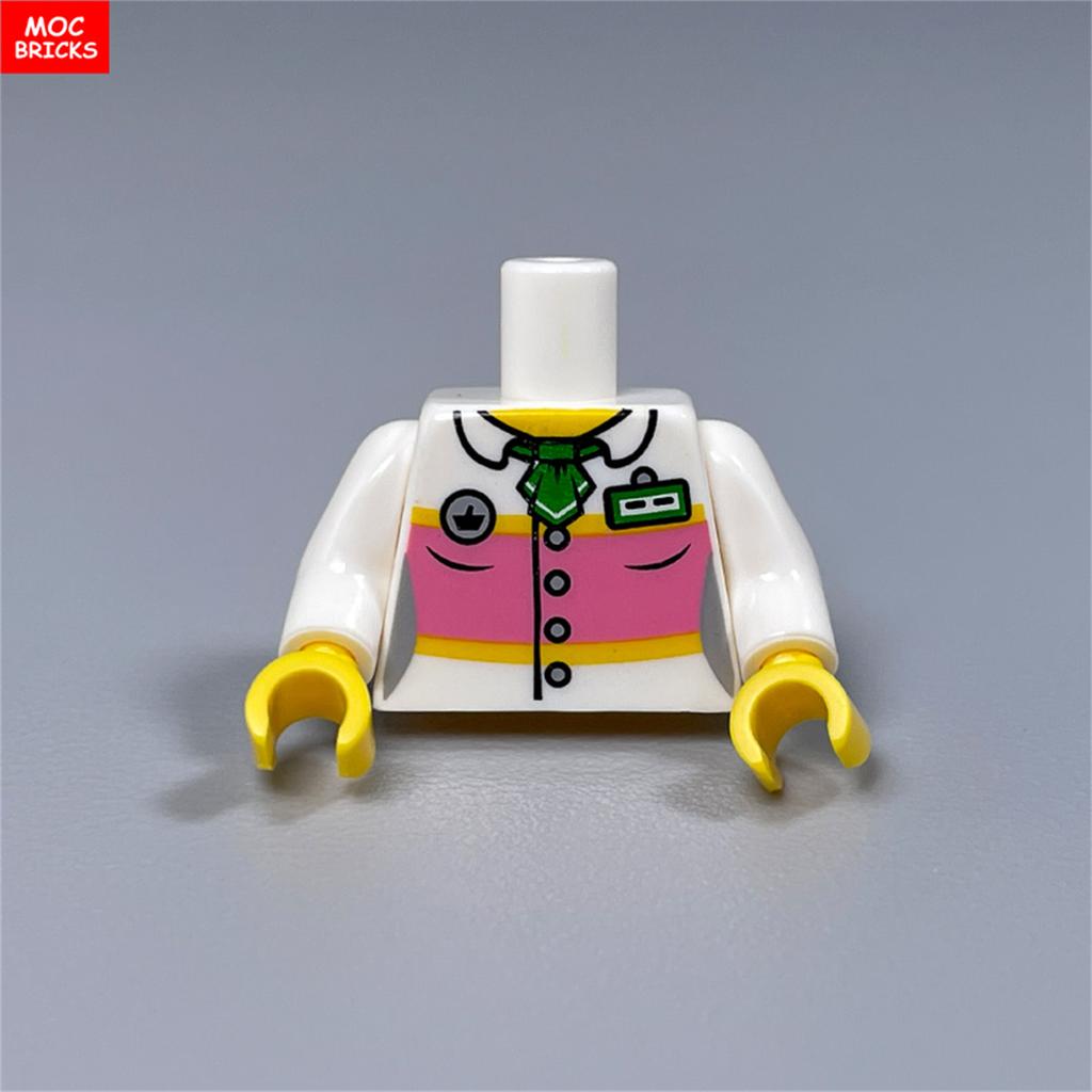 5pcs/lot MOC Bricks Torso Suit Body Wear Arms Hands Muscle Chef Cloth Educational Building Blocks Assembled Toys Plastic Dolls