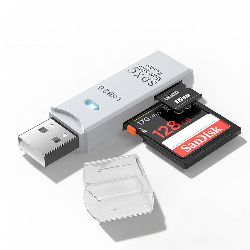 USB 3.0 Micro TF SD Card Reader, 5Gbps 2 in 1 USB3.0 Dual Slot SD Memory Card Reader USB 2.0 Adapter for SDXC, SDHC, MMC, RS-MMC