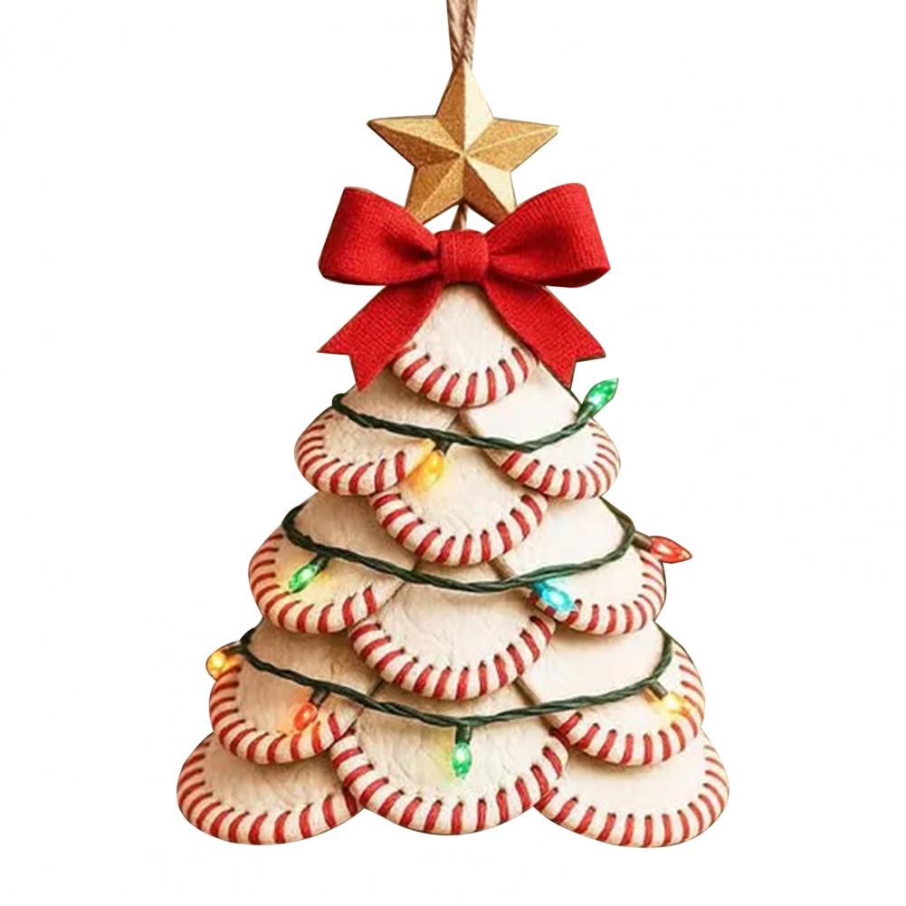 Baseball Christmas Pendant Sports-themed Holiday Decorations Baseball String Lights Festive Lantern Ornament for Christmas белый