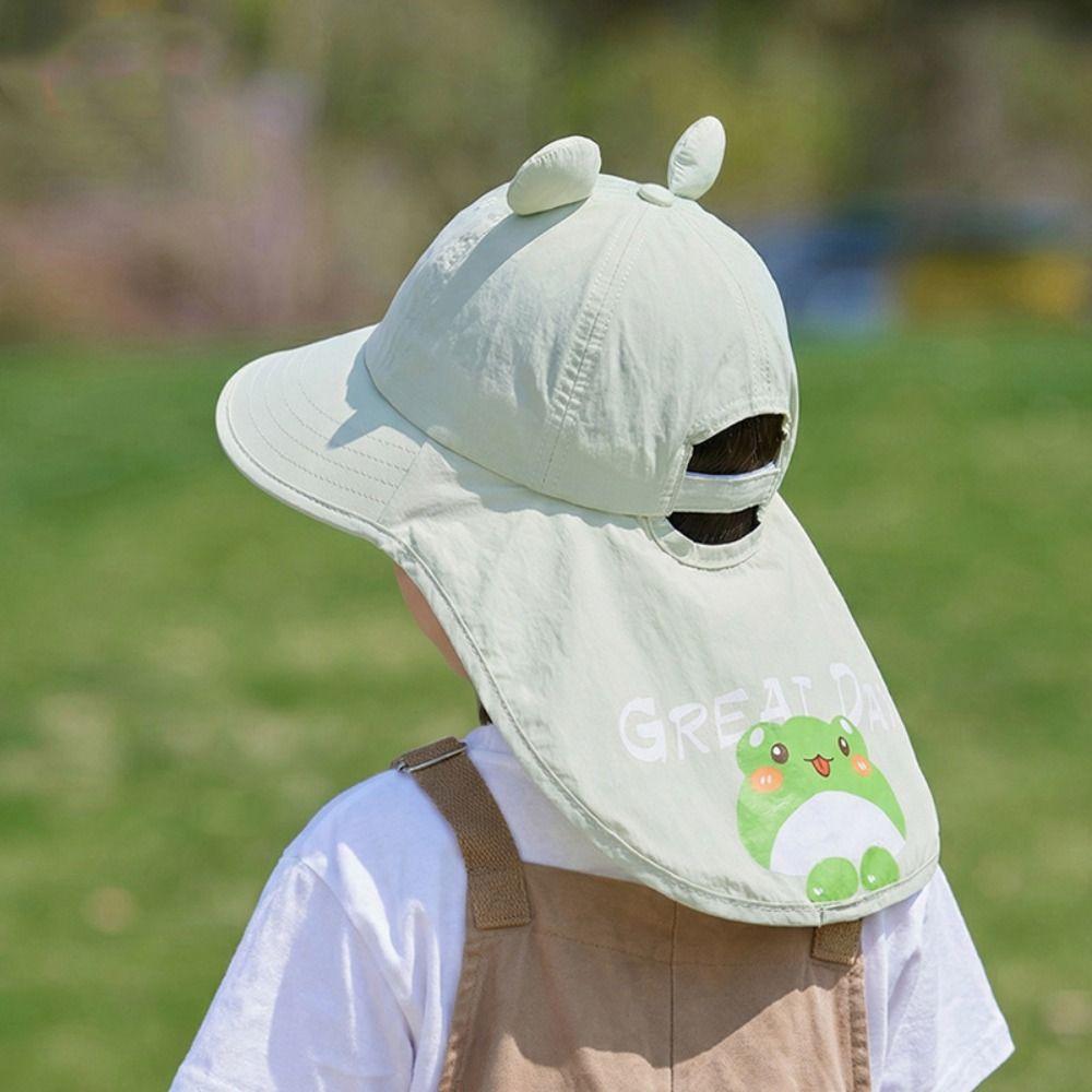 Whistle~ Big Brim Kids Whistle Sunscreen Hat Extended Shawl Children Beach Cap  Boys and Girls