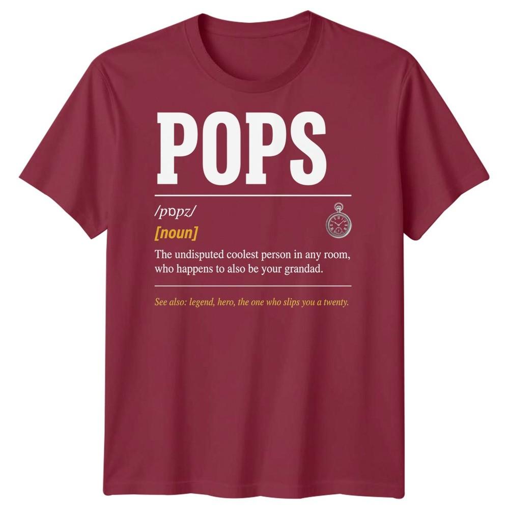 Pops Definition Unisexs T Shirt Grandad Grandpa Gift Fathers Day Graphic Tee
