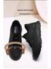 3515 Strong Man Men's Black Slip-On Sport Leather Shoes - New Style Casual Commuting Footwear