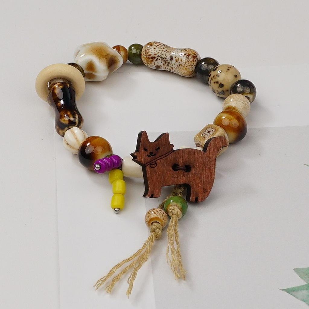 Ceramic beaded bracelet small fresh ancient style national style simple bracelet summer